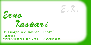 erno kaspari business card